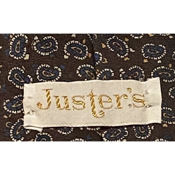 Vintage Silk Mens Neck Tie Jesters Paisley Designed Brown Made In USA Formal - Picture 6 of 7